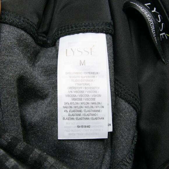 LYSSE Plaid High Rise Leggings Slimming Tummy Panel Charcoal Gray Black Sz M - Picture 9 of 9